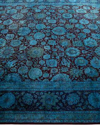 Modern Overdyed Hand Knotted Wool Blue Area Rug 8' 0" x 10' 7"