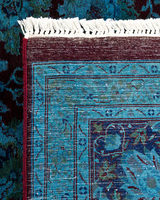 Contemporary Hand-Knotted Overdyed Blue Area Rug 8' 0" x 10' 7"
