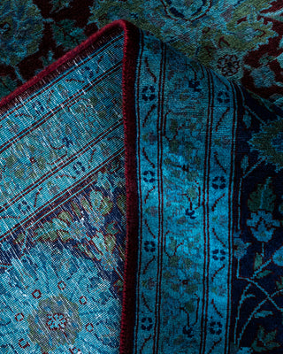 Contemporary Hand-Knotted Overdyed Blue Area Rug 8' 0" x 10' 7"