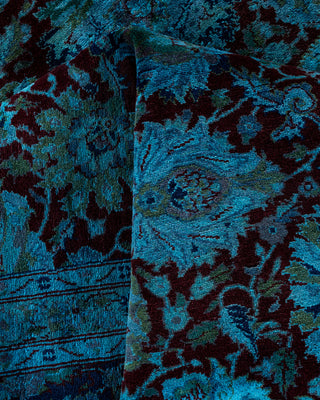 Contemporary Hand-Knotted Overdyed Blue Area Rug 8' 0" x 10' 7"