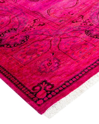 Modern Overdyed Hand Knotted Wool Pink Area Rug 8' 0" x 11' 0"