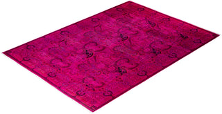 Modern Overdyed Hand Knotted Wool Pink Area Rug 8' 0" x 11' 0"