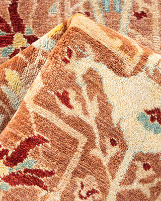 Traditional Hand Knotted Brown Area Rug 4' 3" x 6' 3"