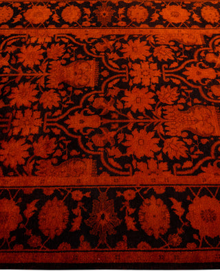 Contemporary Overdyed Wool Hand Knotted Orange Area Rug 4' 3" x 6' 1"
