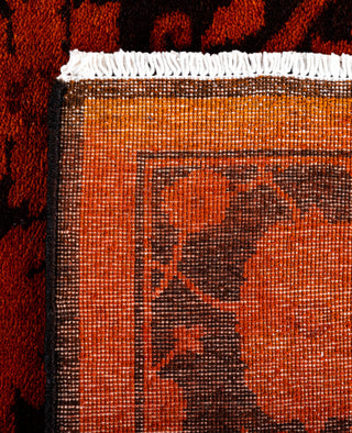 Contemporary Overdyed Wool Hand Knotted Orange Area Rug 4' 3" x 6' 1"
