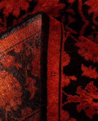 Contemporary Overdyed Wool Hand Knotted Orange Area Rug 4' 3" x 6' 1"