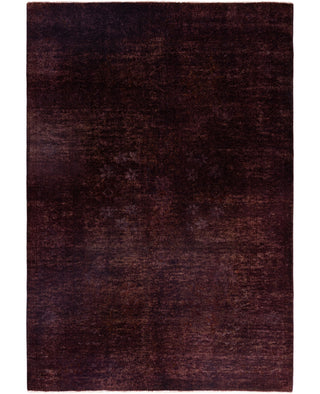 Overdyed One-of-a-Kind Wool Purple Area Rug 5' 3" x 7' 7"