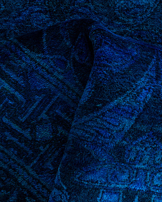Fine Vibrance, One-of-a-Kind Hand-Knotted Runner Rug  - Blue, 2' 7" x 11' 8"