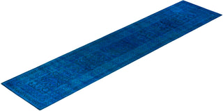 Fine Vibrance, One-of-a-Kind Hand-Knotted Runner Rug  - Blue, 2' 7" x 11' 8"