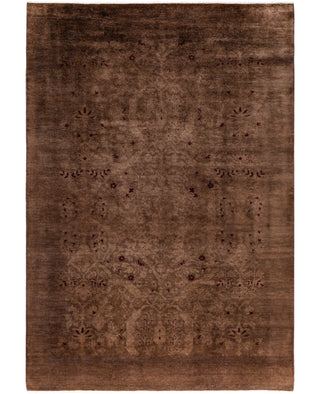 Overdyed One-of-a-Kind Wool Brown Area Rug 6' 1" x 8' 9"