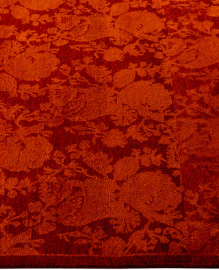 Contemporary Overdyed Wool Hand Knotted Orange Runner 2' 8" x 8' 1"