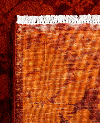 Contemporary Overdyed Wool Hand Knotted Orange Runner 2' 8" x 8' 1"