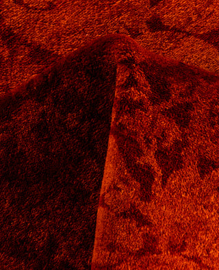 Contemporary Overdyed Wool Hand Knotted Orange Runner 2' 8" x 8' 1"