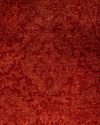 Contemporary Hand-Knotted Overdyed Orange Runner 2' 5" x 9' 9"