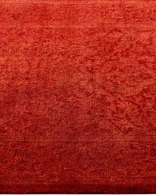 Contemporary Hand-Knotted Overdyed Orange Runner 2' 5" x 9' 9"