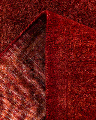 Contemporary Hand-Knotted Overdyed Orange Runner 2' 5" x 9' 9"
