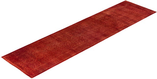 Contemporary Hand-Knotted Overdyed Orange Runner 2' 5" x 9' 9"
