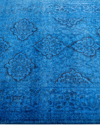 Contemporary Hand-Knotted Overdyed Blue Runner 2' 8" x 7' 10"