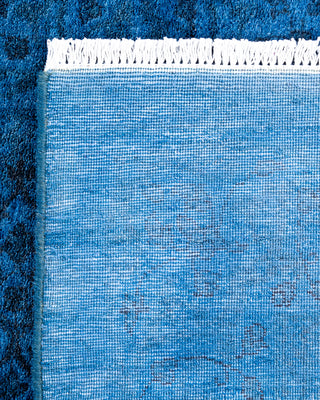 Contemporary Hand-Knotted Overdyed Blue Runner 2' 8" x 7' 10"