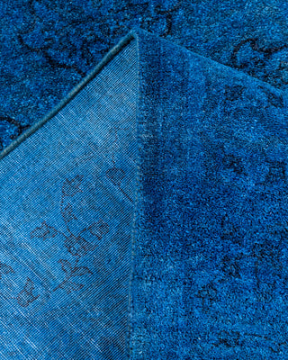 Contemporary Hand-Knotted Overdyed Blue Runner 2' 8" x 7' 10"