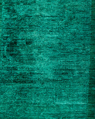 Contemporary Hand-Knotted Overdyed Green Runner 2' 6" x 17' 5"
