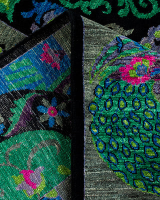 Modern - Contemporary Hand-Knotted Black Area Rug 8' 1" x 10' 0"