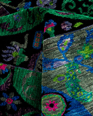 Modern - Contemporary Hand-Knotted Black Area Rug 8' 1" x 10' 0"