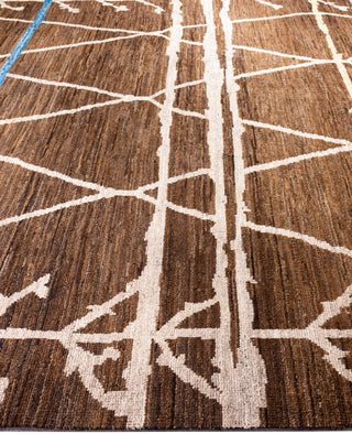 Moroccan, One-of-a-Kind Hand-Knotted Area Rug  - Brown, 10' 1" x 13' 10"