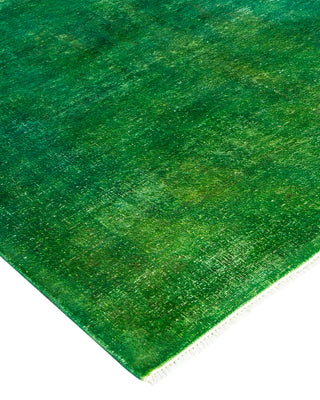 Contemporary Hand Knotted Overdyed Green Area Rug 9' 2" x 11' 8"