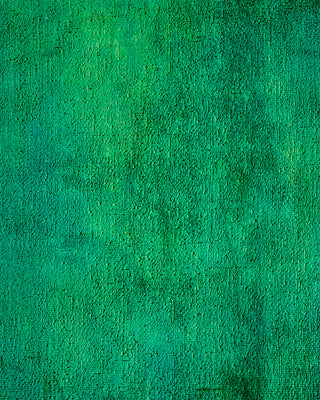 Modern Overdyed Hand Knotted Wool Green Area Rug 9' 2" x 11' 8"