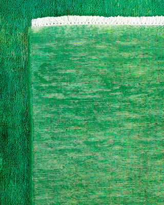 Contemporary Hand Knotted Overdyed Green Area Rug 9' 2" x 11' 8"