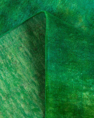 Contemporary Hand Knotted Overdyed Green Area Rug 9' 2" x 11' 8"