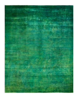 Contemporary Fine Vibrance Green Wool Area Rug 9' 2" x 11' 8"