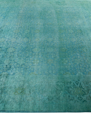 Overdyed Hand-Knotted Wool Modern-Contemporary Blue Area Rug 8' 3" x 10' 1"