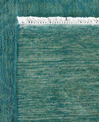 Overdyed Hand-Knotted Wool Modern-Contemporary Blue Area Rug 8' 3" x 10' 1"