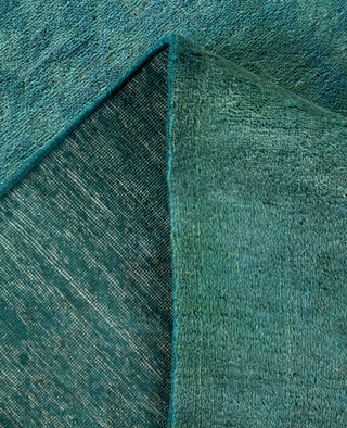 Overdyed Hand-Knotted Wool Modern-Contemporary Blue Area Rug 8' 3" x 10' 1"