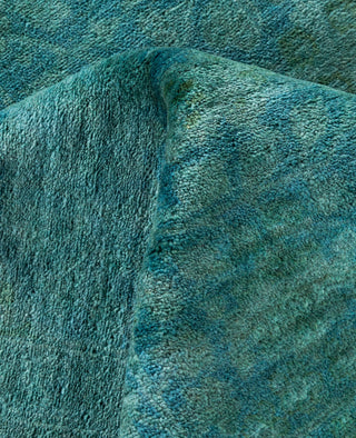 Overdyed Hand-Knotted Wool Modern-Contemporary Blue Area Rug 8' 3" x 10' 1"