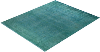 Overdyed Hand-Knotted Wool Modern-Contemporary Blue Area Rug 8' 3" x 10' 1"