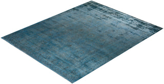 Modern Overdyed Hand Knotted Wool Blue Area Rug 8' 2" x 9' 10"