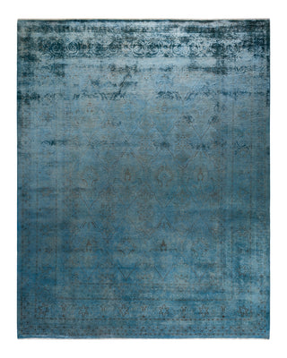 Contemporary Fine Vibrance Blue Wool Area Rug 8' 2" x 9' 10"