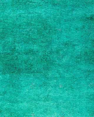 Contemporary Hand-Knotted Overdyed Green Runner 2' 7" x 9' 3"