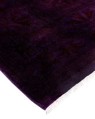 Modern Overdyed Hand Knotted Wool Purple Area Rug 8' 10" x 10' 9"