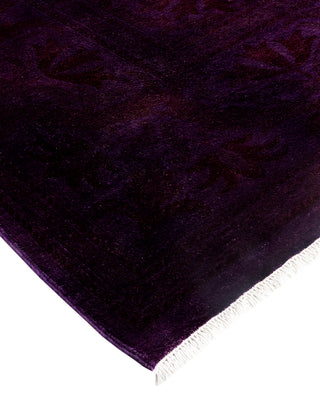 Contemporary Hand Knotted Overdyed Purple Area Rug 8' 10" x 10' 9"