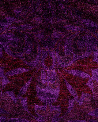 Contemporary Hand Knotted Overdyed Purple Area Rug 8' 10" x 10' 9"
