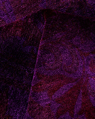 Contemporary Hand Knotted Overdyed Purple Area Rug 8' 10" x 10' 9"