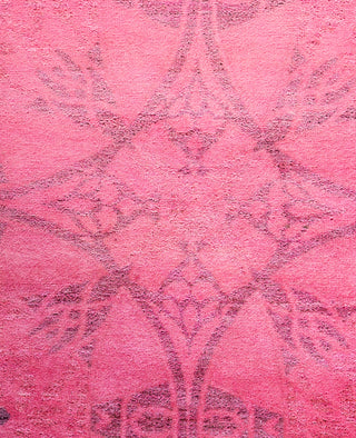 Overdyed Hand-Knotted Wool Modern-Contemporary Pink Area Rug 4' 1" x 6' 1"