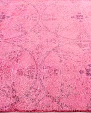 Overdyed Hand-Knotted Wool Modern-Contemporary Pink Area Rug 4' 1" x 6' 1"