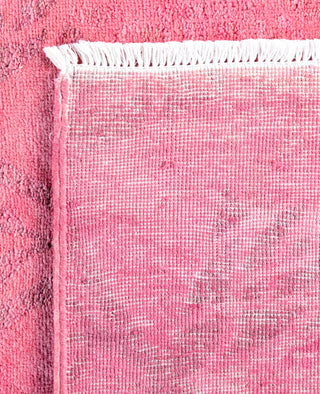 Overdyed Hand-Knotted Wool Modern-Contemporary Pink Area Rug 4' 1" x 6' 1"