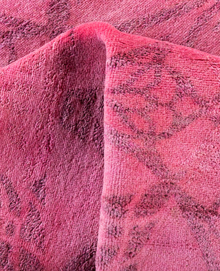 Overdyed Hand-Knotted Wool Modern-Contemporary Pink Area Rug 4' 1" x 6' 1"