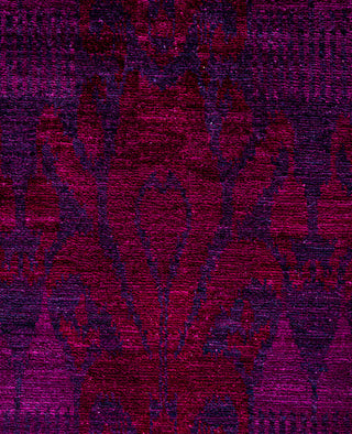 Overdyed Hand-Knotted Wool Modern-Contemporary Purple Area Rug 4' 0" x 6' 4"